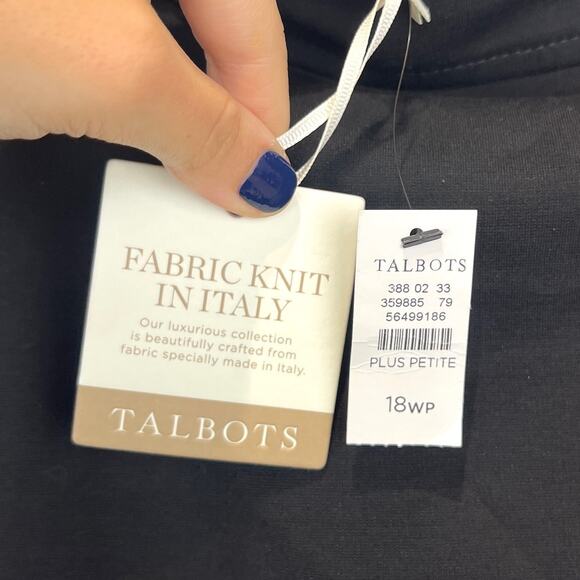 NWT TALBOTS Italian Ponte Knit Skirt Straight Above Knee Black Petite Plus 18WP - Picture 4 of 10